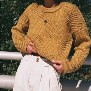 Micaela Greg Bevel Sweater - Ochre, size M